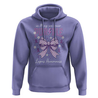In May We Wear Purple Lupus Awareness Hoodie Purple Ribbon Coquette Bow
