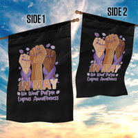 In May We Wear Purple Lupus Awareness Garden Flag Purple Ribbon