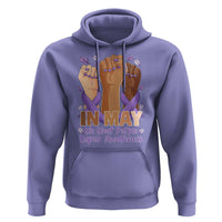 In May We Wear Purple Lupus Awareness Hoodie Purple Ribbon