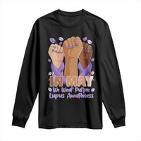 In May We Wear Purple Lupus Awareness Long Sleeve Shirt Purple Ribbon