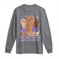 In May We Wear Purple Lupus Awareness Long Sleeve Shirt Purple Ribbon