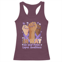 In May We Wear Purple Lupus Awareness Racerback Tank Top Purple Ribbon