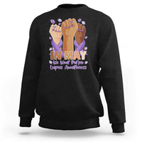 In May We Wear Purple Lupus Awareness Sweatshirt Purple Ribbon