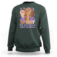 In May We Wear Purple Lupus Awareness Sweatshirt Purple Ribbon
