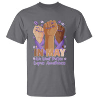 In May We Wear Purple Lupus Awareness T Shirt Purple Ribbon