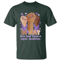 In May We Wear Purple Lupus Awareness T Shirt Purple Ribbon