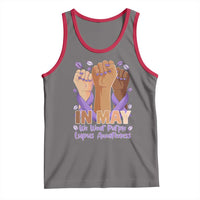 In May We Wear Purple Lupus Awareness Tank Top Purple Ribbon