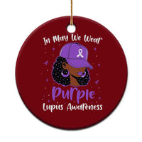 Lupus Awareness Ceramic Ornament African American Black Women Fight Lupus Purple Ribbon