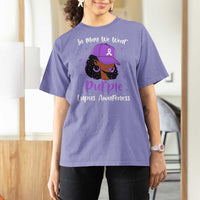 Lupus Awareness T Shirt For Women African American Black Women Fight Lupus Purple Ribbon