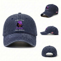 Lupus Awareness Washed Cotton Baseball Cap African American Black Women Fight Lupus Purple Ribbon