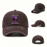 Lupus Awareness Washed Cotton Baseball Cap African American Black Women Fight Lupus Purple Ribbon