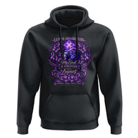 Lupus Awareness Hoodie Lion Purple Ribbon My God Is Stronger Than Lupus