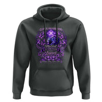 Lupus Awareness Hoodie Lion Purple Ribbon My God Is Stronger Than Lupus