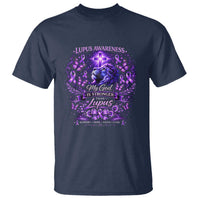 Lupus Awareness T Shirt Lion Purple Ribbon My God Is Stronger Than Lupus