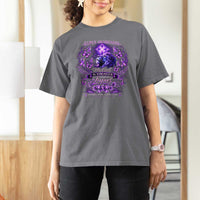 Lupus Awareness T Shirt For Women Lion Purple Ribbon My God Is Stronger Than Lupus