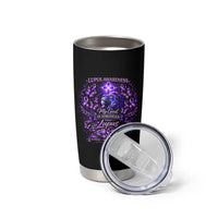 Lupus Awareness Tumbler Cup Lion Purple Ribbon My God Is Stronger Than Lupus