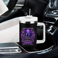 Lupus Awareness Tumbler With Handle Lion Purple Ribbon My God Is Stronger Than Lupus