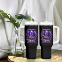 Lupus Awareness Tumbler With Handle Lion Purple Ribbon My God Is Stronger Than Lupus