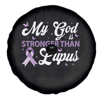 My God Is Bigger Than Lupus Spare Tire Cover Purple Ribbon