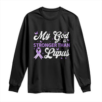 My God Is Bigger Than Lupus Long Sleeve Shirt Purple Ribbon
