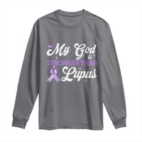 My God Is Bigger Than Lupus Long Sleeve Shirt Purple Ribbon