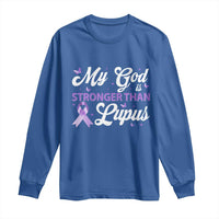 My God Is Bigger Than Lupus Long Sleeve Shirt Purple Ribbon