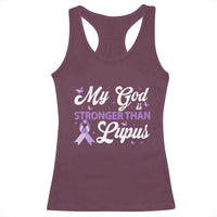 My God Is Bigger Than Lupus Racerback Tank Top Purple Ribbon