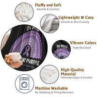 Lupus Awareness Throw Blanket In May We Wear Purple Ribbon Rainbow