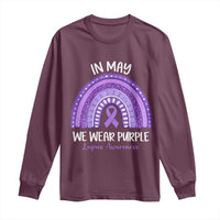 Lupus Awareness Long Sleeve Shirt In May We Wear Purple Ribbon Rainbow