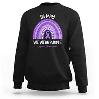 Lupus Awareness Sweatshirt In May We Wear Purple Ribbon Rainbow