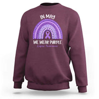 Lupus Awareness Sweatshirt In May We Wear Purple Ribbon Rainbow