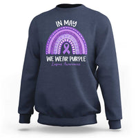 Lupus Awareness Sweatshirt In May We Wear Purple Ribbon Rainbow