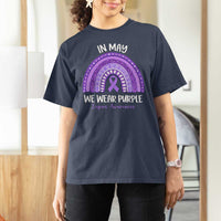 Lupus Awareness T Shirt For Women In May We Wear Purple Ribbon Rainbow