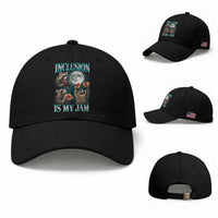 Inclusion Is My Jam Baseball Cap Raccoon Meme Neurodiversity SPED Teacher Gift