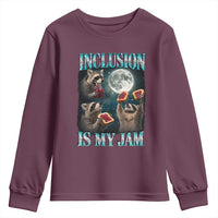 Inclusion Is My Jam Youth Sweatshirt Raccoon Meme Neurodiversity SPED Teacher Gift