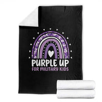 Purple Up For Military Kids Throw Blanket Month Of Military Child Army Rainbow
