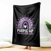 Purple Up For Military Kids Throw Blanket Month Of Military Child Army Rainbow