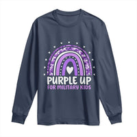 Purple Up For Military Kids Long Sleeve Shirt Month Of Military Child Army Rainbow