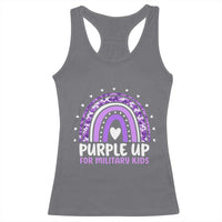 Purple Up For Military Kids Racerback Tank Top Month Of Military Child Army Rainbow