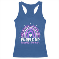 Purple Up For Military Kids Racerback Tank Top Month Of Military Child Army Rainbow