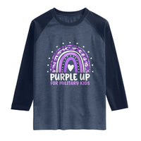 Purple Up For Military Kids Raglan Shirt Month Of Military Child Army Rainbow