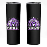 Purple Up For Military Kids Skinny Tumbler Month Of Military Child Army Rainbow