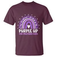 Purple Up For Military Kids T Shirt Month Of Military Child Army Rainbow