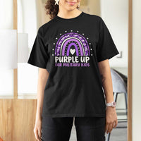 Purple Up For Military Kids T Shirt For Women Month Of Military Child Army Rainbow