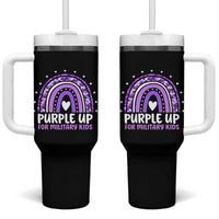 Purple Up For Military Kids Tumbler With Handle Month Of Military Child Army Rainbow