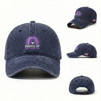 Purple Up For Military Kids Washed Cotton Baseball Cap Month Of Military Child Army Rainbow