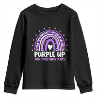 Purple Up For Military Kids Youth Sweatshirt Month Of Military Child Army Rainbow