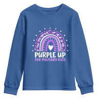 Purple Up For Military Kids Youth Sweatshirt Month Of Military Child Army Rainbow