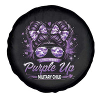 Purple Up Military Child Spare Tire Cover Camo Messy Bun Military Kid Month