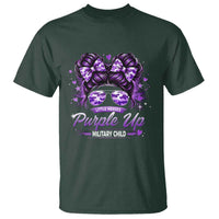 Purple Up Military Child T Shirt Camo Messy Bun Military Kid Month